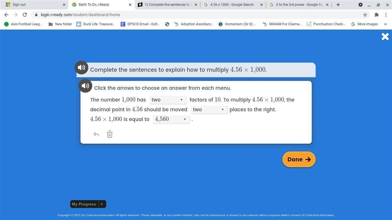 Complete the sentence to explain how to multiply 4.25 x 1,000 HELLP ME FAST PLEASEEE-example-1