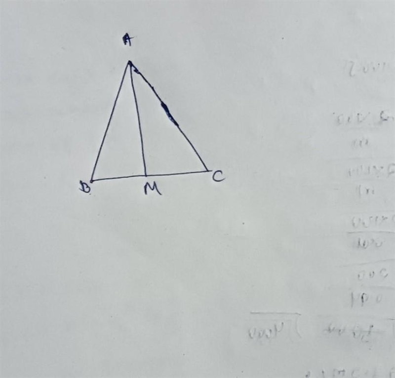 the median line AM of the triangle ABC is half the length of the side towards which-example-1