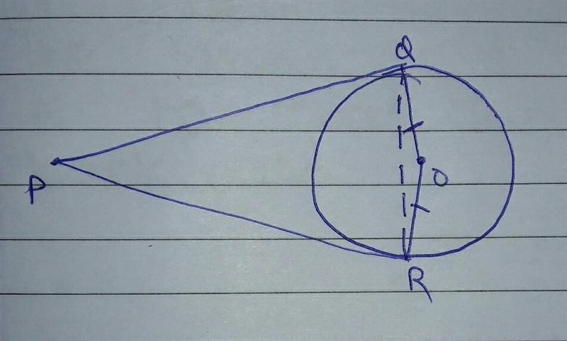 Two tangents PQ and PR are drawn to a circle with center o from an external point-example-1