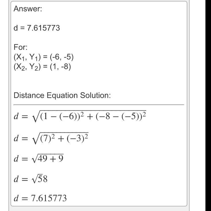 Find the distance between the two points rounding to the nearest tenth (if necessary-example-1