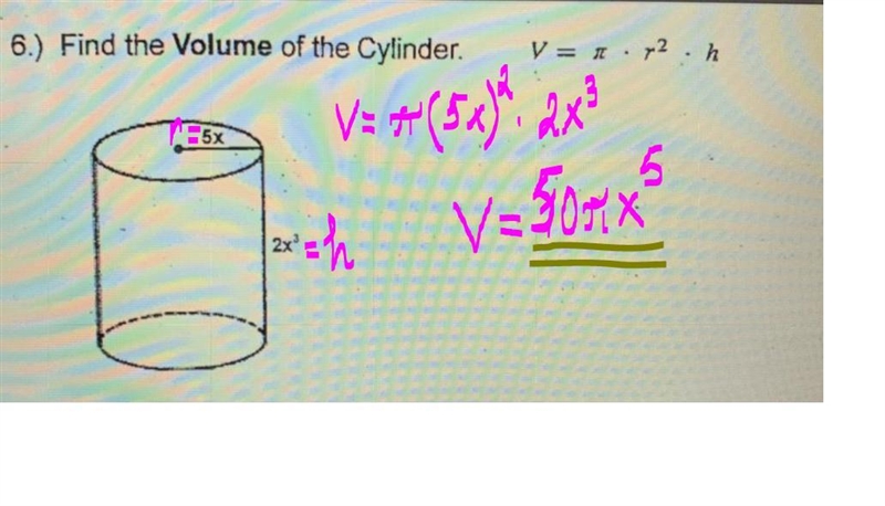 Find the volume of the cylinder-example-1