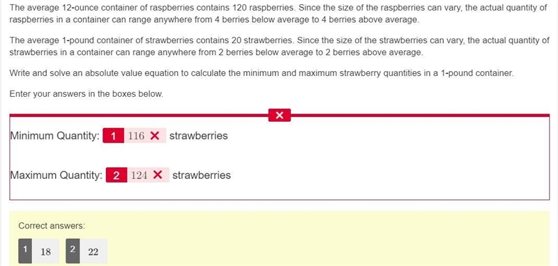 The average 12-ounce container of raspberries contains 120 raspberries. Since the-example-1