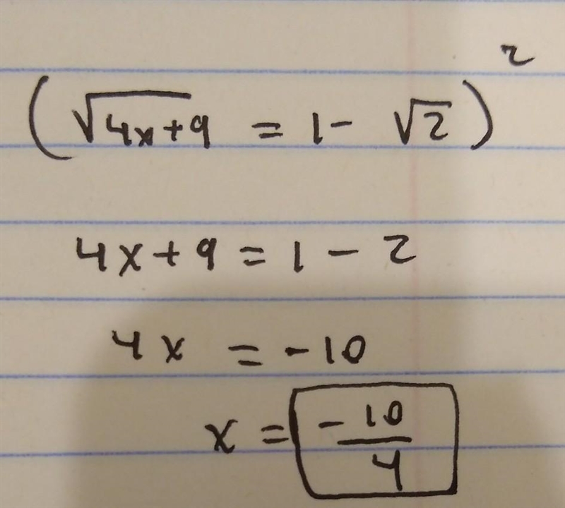 √4x+9 = 1-√2 giải phương trình-example-1