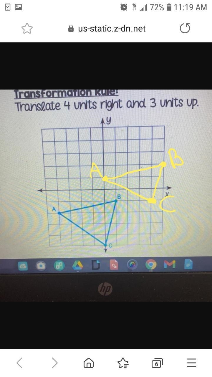 Translate 4 units right and 3 units up.-example-1