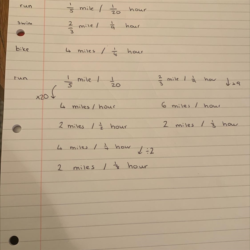 At this rate how many min. Does it take Ben to run 2 miles, swim 2 miles, and bike-example-1