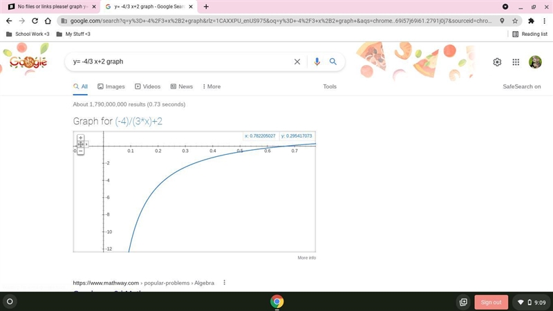 Graph y= -4/3 x+2 using the slope and y-intercept-example-1