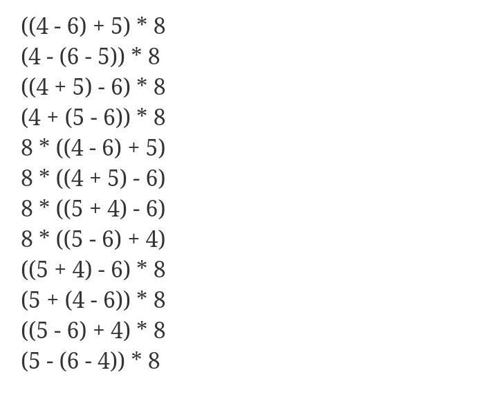 How do you get 24 with the numbers 6, 5, 4 and 8-example-1