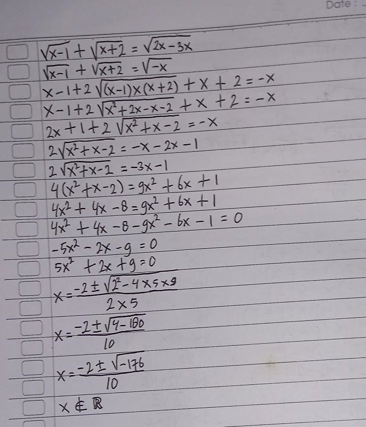 √(x-1) +√(x+2) = √(2x-3) x=?-example-1