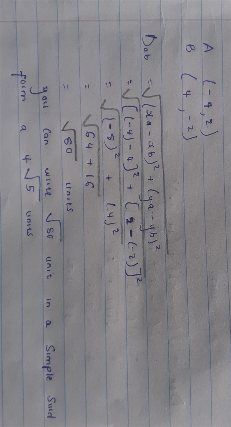 Find the distance between the two points-example-1