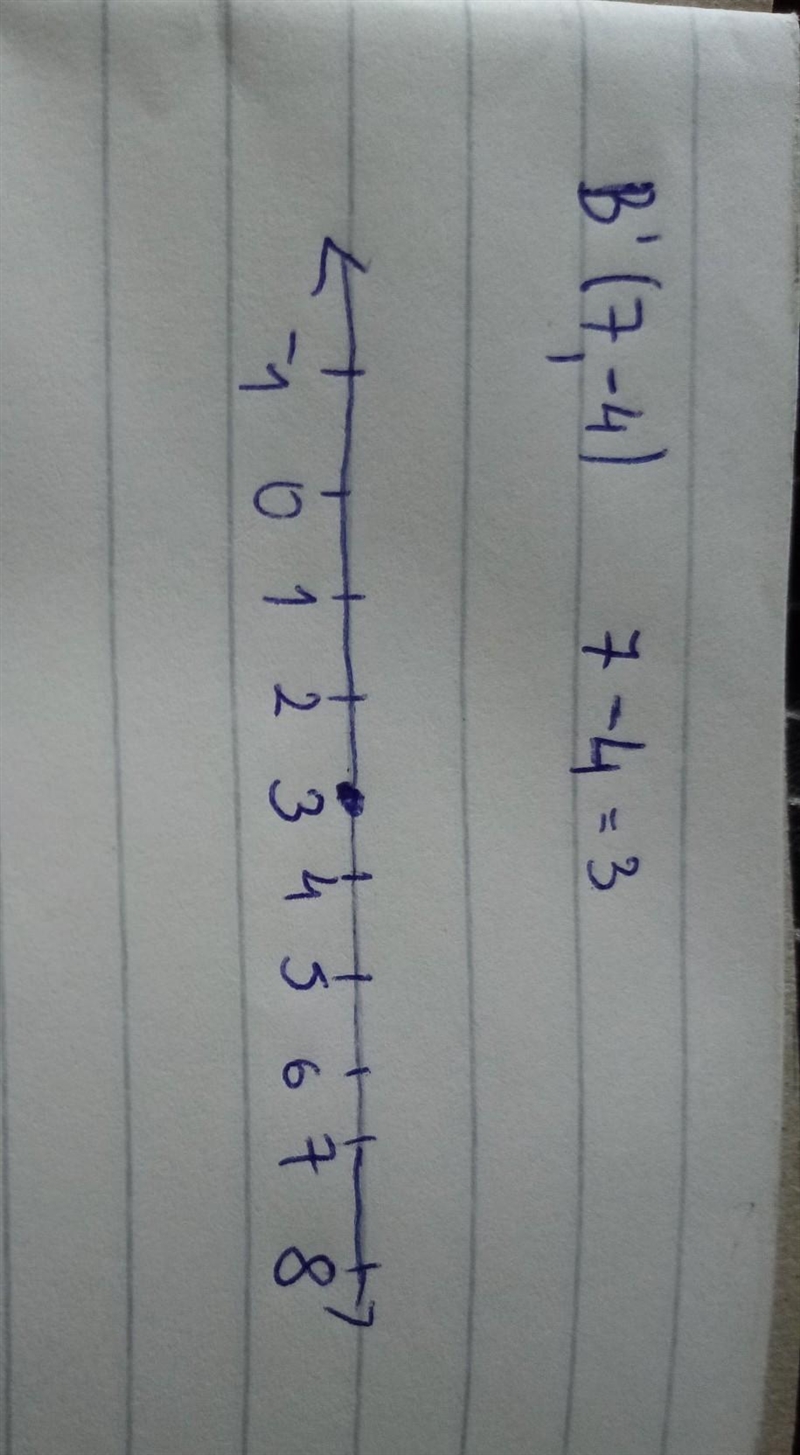 An image point has coordinates B'(7, -4). Find the coordinates of its pre-image if-example-1