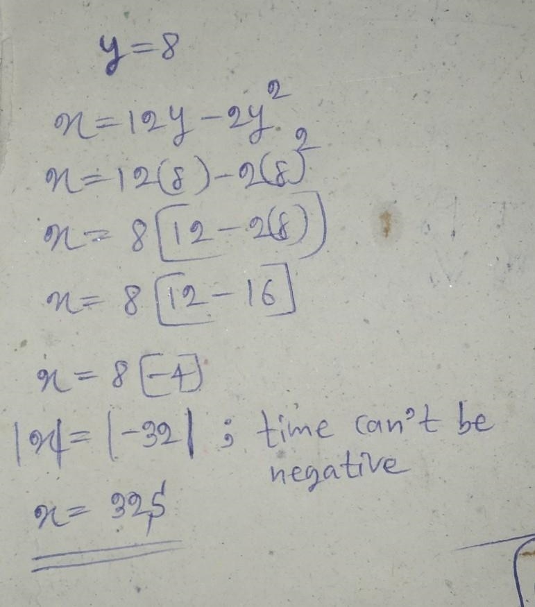 A stone is thrown vertically upwards.its height , y ,meter from the ground after x-example-1