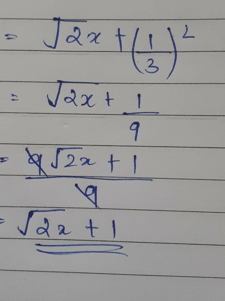 Root of 2x plus 1/3 square-example-1