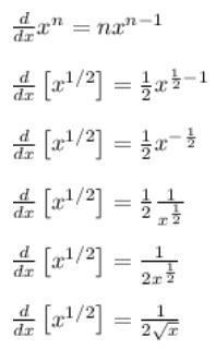 [LOOK AT THE PICTURE] I can't understand why it can be written as (1)/(2) {x}^{ (1)/(2) - 1} PLS-example-1