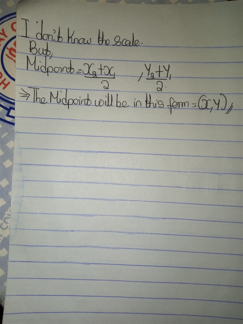 2. Find the coordinates of the midpoint between two points on the graph. (Use midpoint-example-1