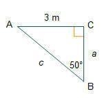 Right triangle ABC is shown. Which equation can be used to solve for c? 3 O sin(50%) = 3 3 m-example-1