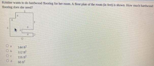 Kristine wants to do hardwood flooring for her room. A floor plan of the room (in-example-1