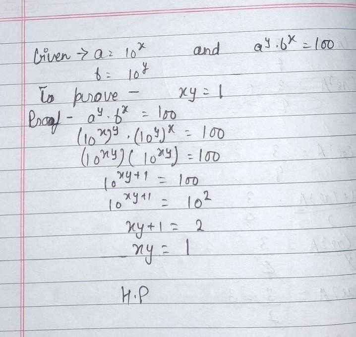 A=10^x, b=10^yanda^y^*b*x=100then2xy=?​-example-1