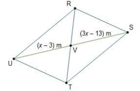 Quadrilateral RSTU is a parallelogram. What must be the value of x? 2 4 5 10-example-1