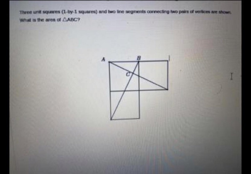 HELP PLEASE Three unit squares (1-by-1 squares) and two line segments connecting two-example-1