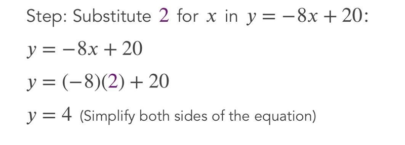 8x + y = 20 x - 2y = -6-example-1