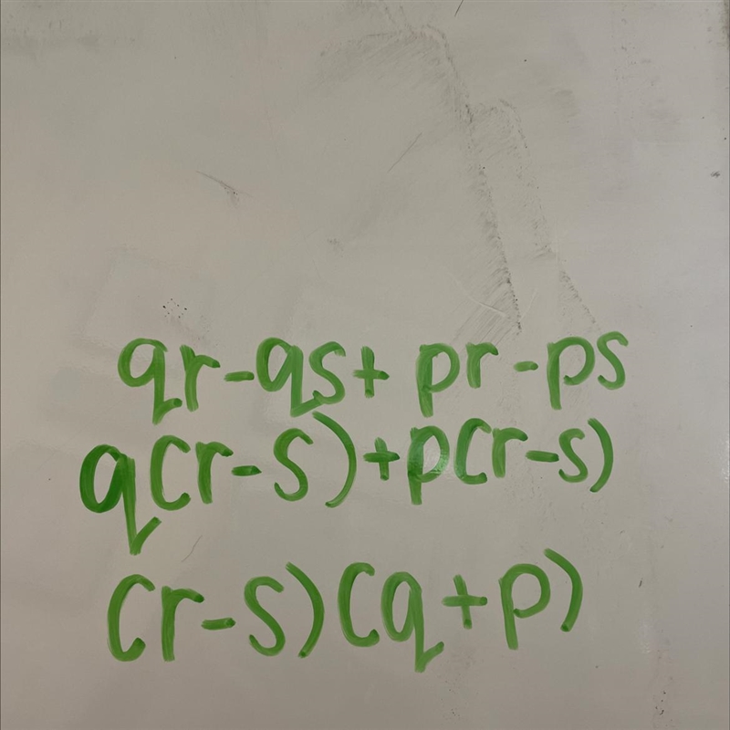 Factorize this expression qr-qs+pr-ps-example-1