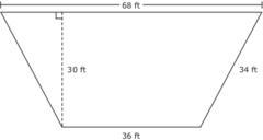 The playground at a park is shaped like a trapezoid the dimensions what is the area-example-1