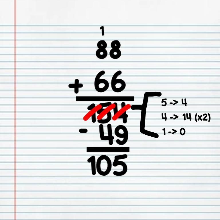 Which equation equals to 105 34+12*74= 12+1*56= 88+66-49= 34+61-7= 157-43+900 (Need-example-1