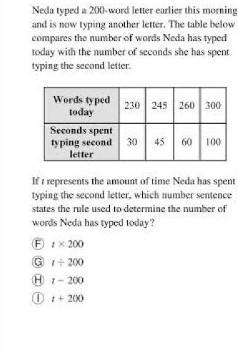 If t represents the amount of time Neda has spent typing the second letter, which-example-1