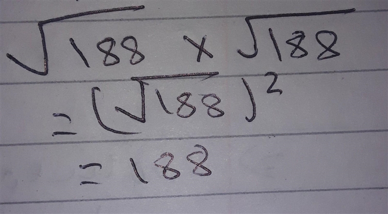 \sf √(188) * √(188) * I need help!-example-1