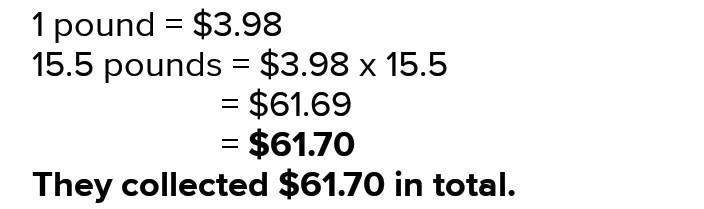 Chris and Jeff sold 15 .5 pounds of trail mix they sold the trail mix for 3.98 dollars-example-1