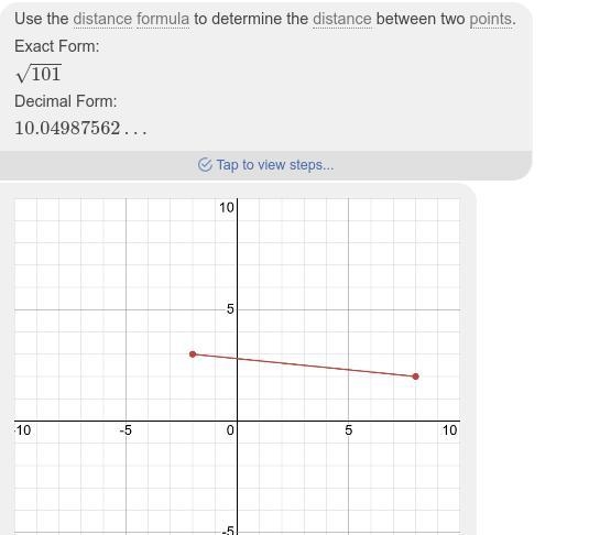 8. Find the distance between M(-2, 3) and N(8,2). number 8 please-example-1