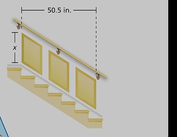 The staircase has three identical parallelogram-shaped panels. The horizontal distance-example-1