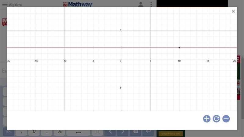 Find the value of the function h(x) = 2 when x = 10-example-1