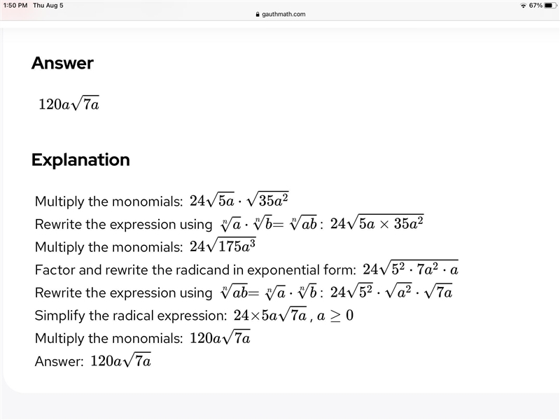 simplify. multiply and remove all perfect squares from inside the square root. assume-example-1