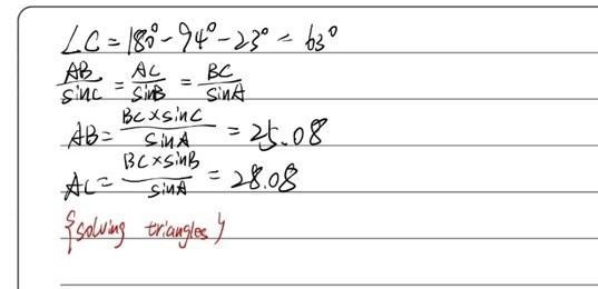 PLEASE HELPP MEE!!!! Solve the triangle. Round your answers to the nearest tenth. A-example-1