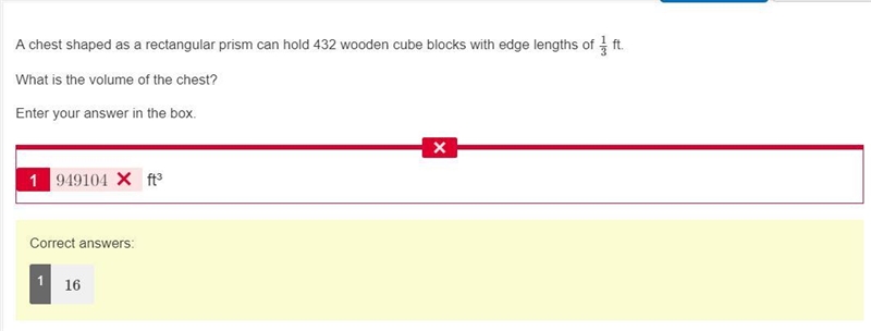 A chest shaped as a rectangular prism can hold 432 wooden cube blocks with edge lengths-example-1