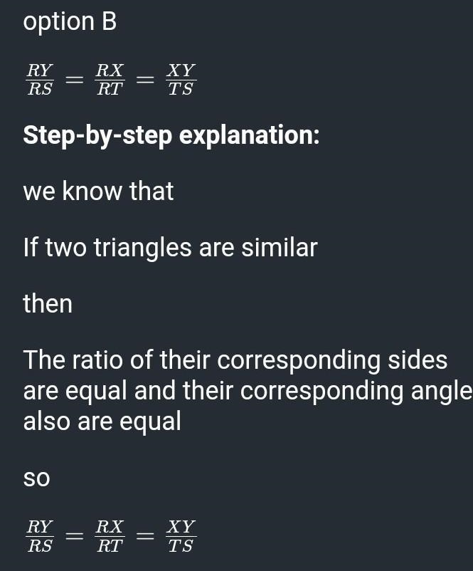 If the triangles are similar which must be true-example-1