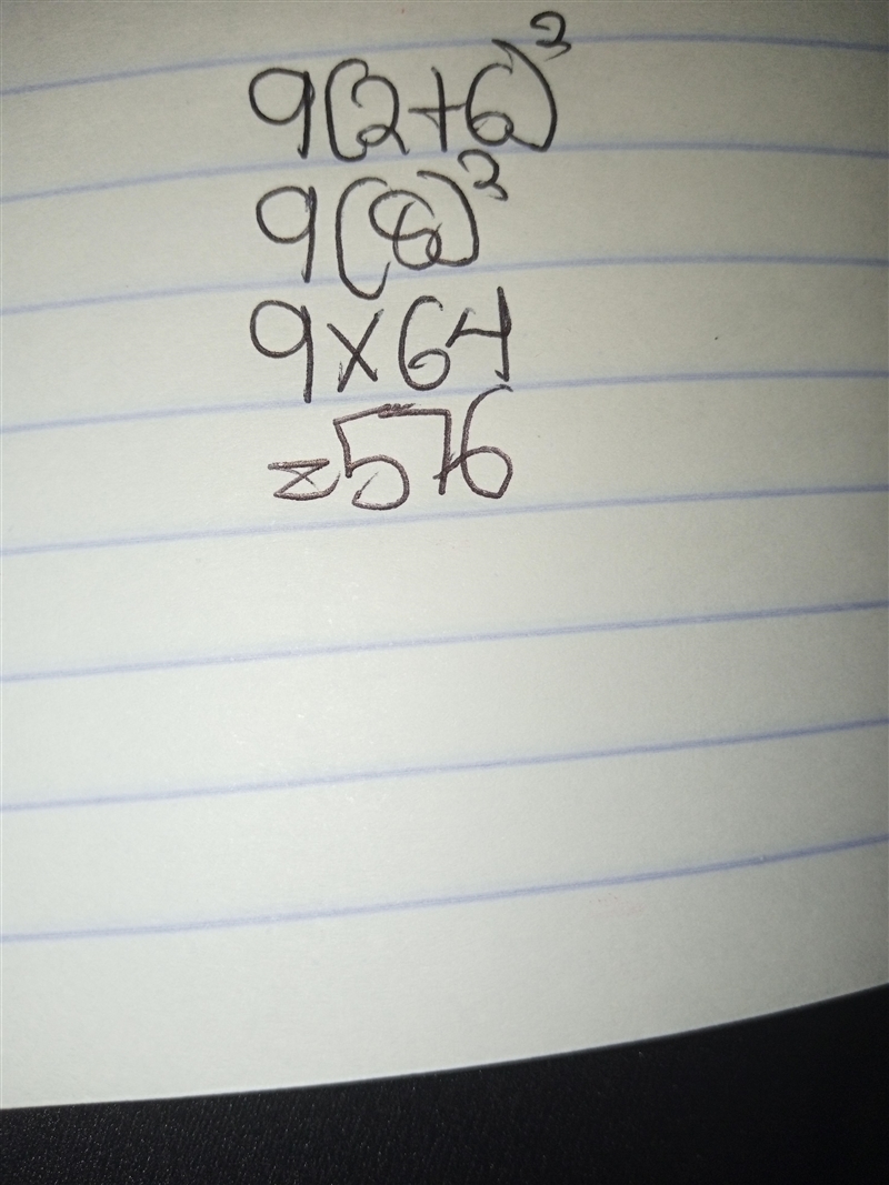 9(2+6)^2 Please explain the answer if you can, thanks!-example-1