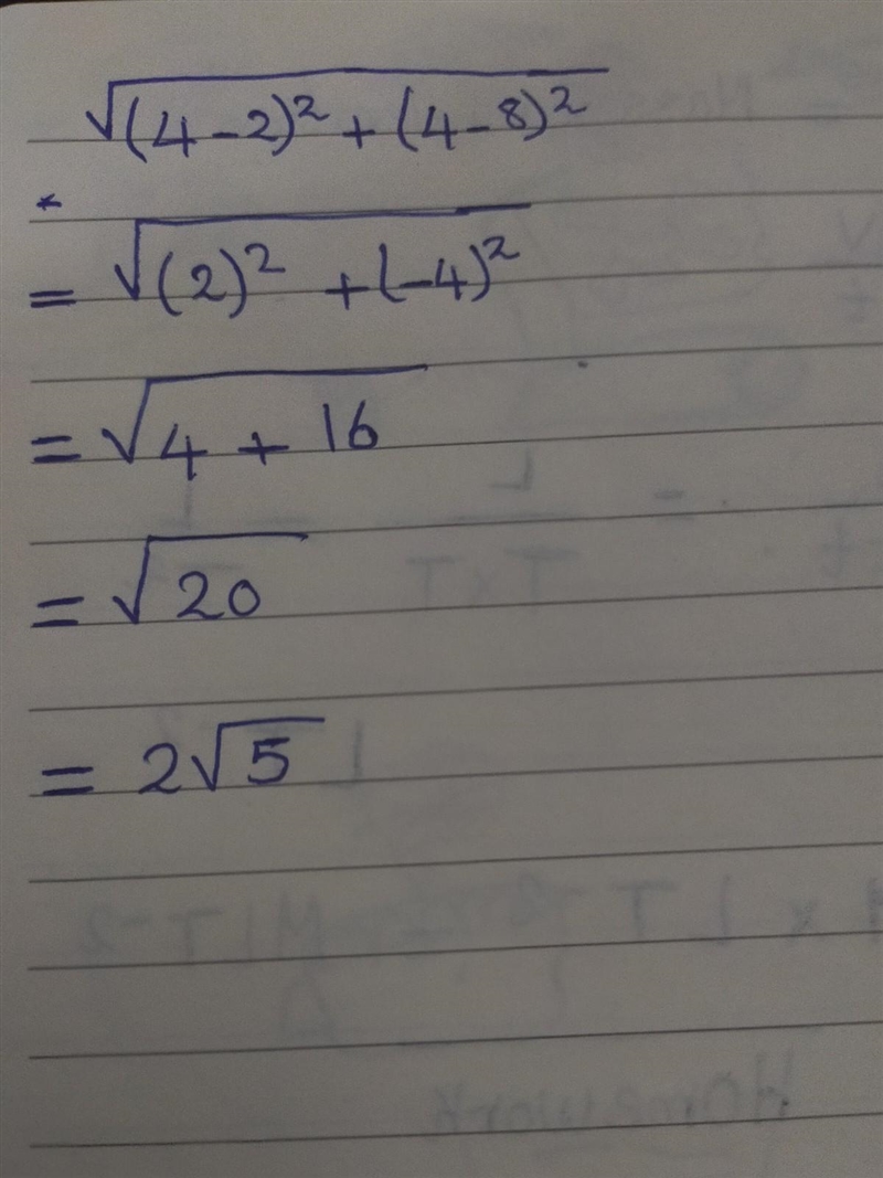 Find the distance between the points (2,4) and (8,4)-example-1