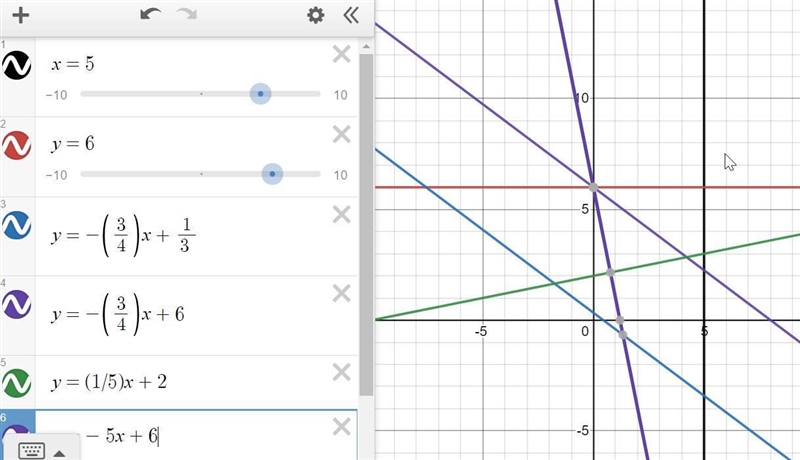 Write the equation of a line that is perpendicular to x=5. Write the equation of a-example-1