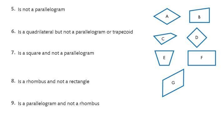 For questions 5-9 list all the polygons shown that fit each description.If there could-example-1