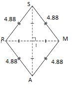 B) Construct a Rhombus MARS where MR = 6.8 cm & AS = 7 cm. Write the measurement-example-1