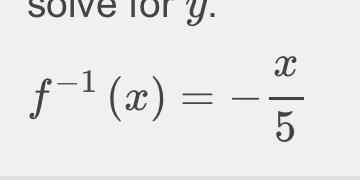 Find the inverse of the function f(x) = −5x The inverse is g(x) =-example-1