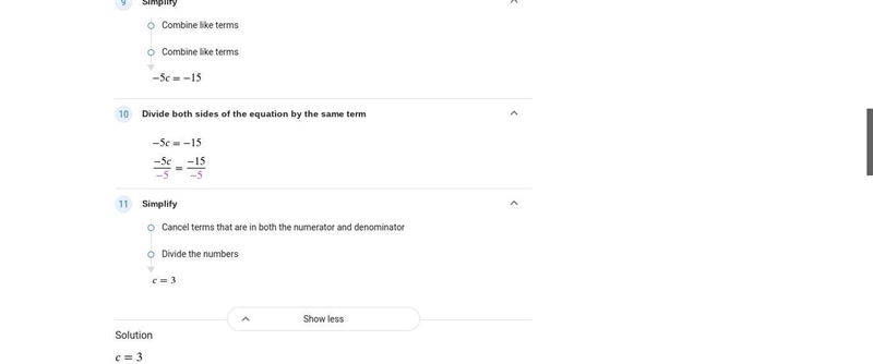 What is the answer of c 28-(2c+3)=2(c+5)+c-example-1