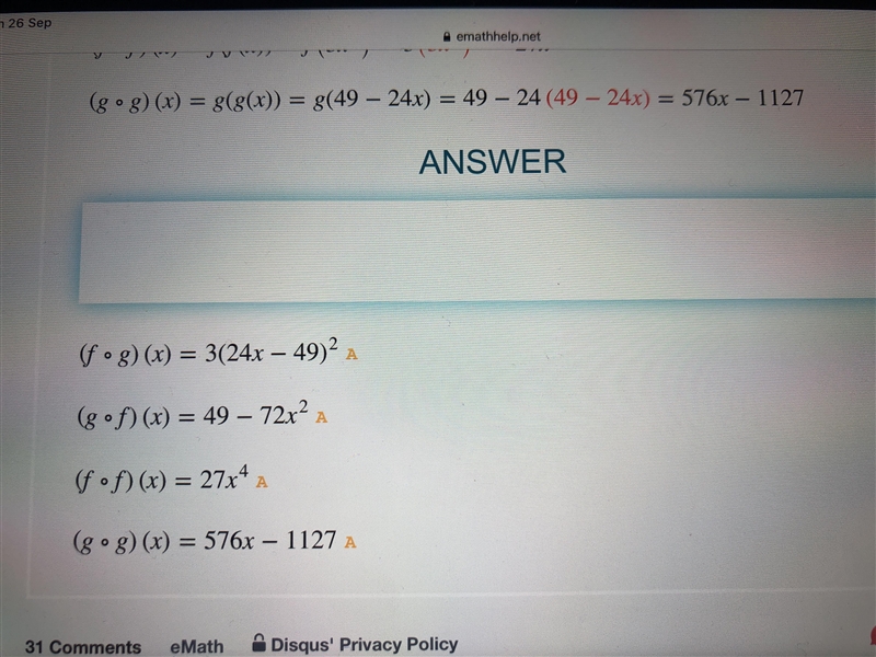 G(x) = 3x^2- 24x + 49 Express g in standard form.-example-1