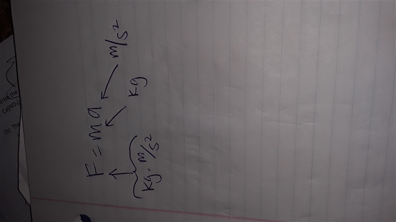 HELP PLEASE!!!!!!!!! In the formula F =ma, F is measured in kilogram•meter per second-example-1