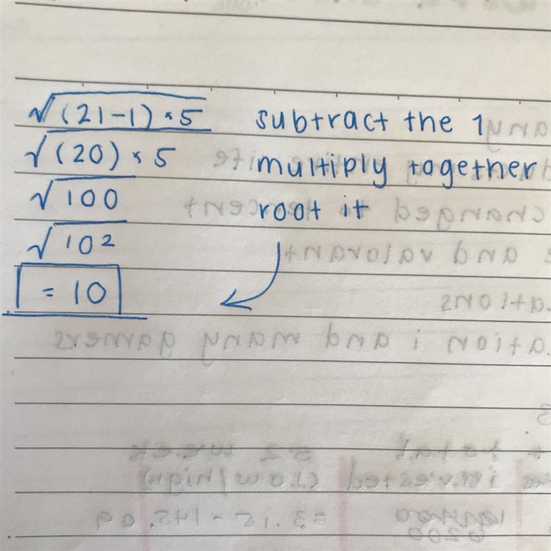 Find the value of given expression √(21 - 1) * √(5) ​-example-1