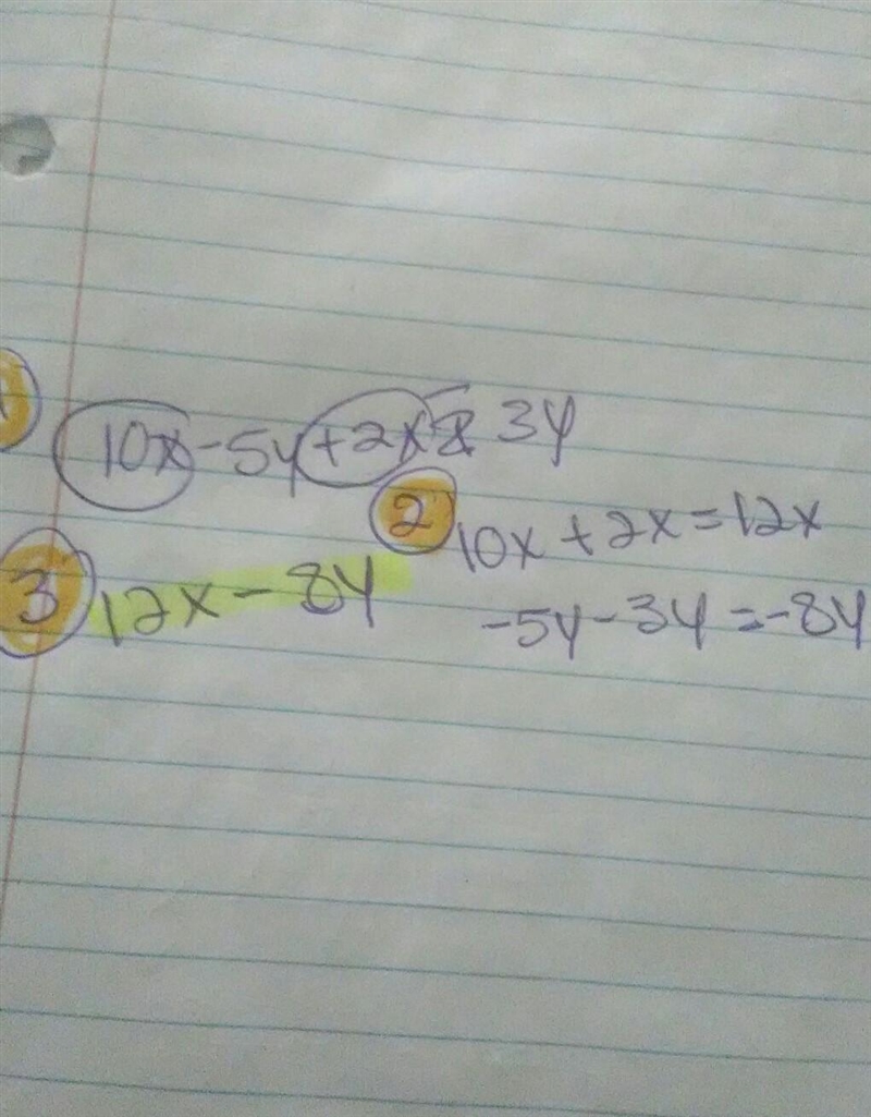 I need help on this 10x-5y+2x-3y-example-1