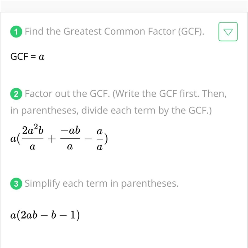 Factorise fully 2a²b - ab - a​-example-1