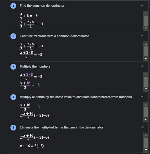 Solve and graph each of the following. Show your work to receive full credit. x/2 + 8 &lt-example-1